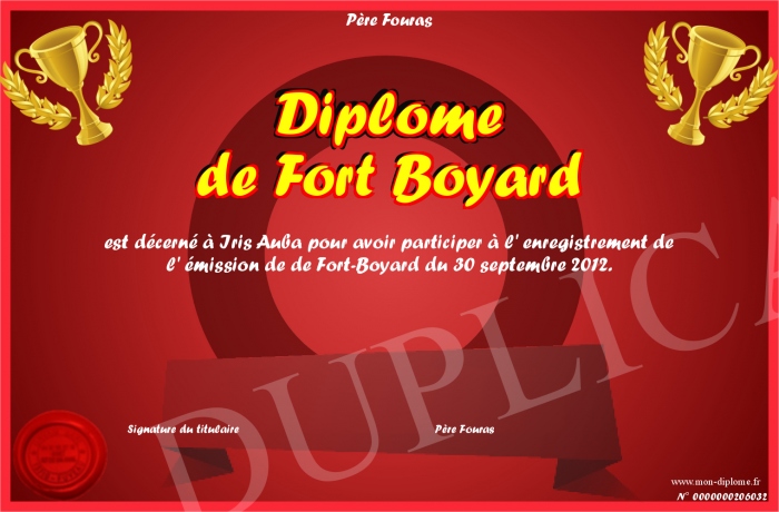 diplome fort boyard